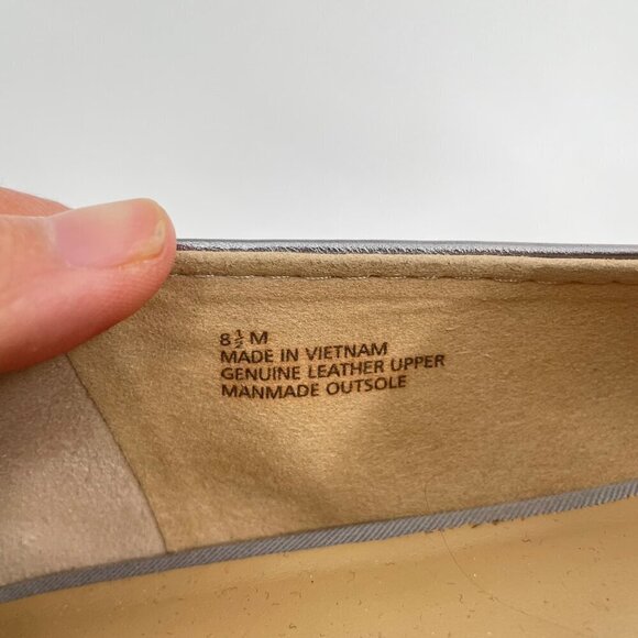 Talbots Gunmetal Leather Knot Slip On Loafers Flats Womens Size 8.5 Classic - Picture 9 of 9